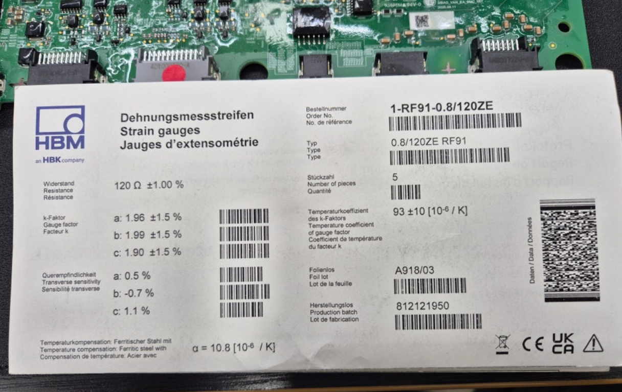 HBK RF91 PCB 응력측정 스트레인게이지